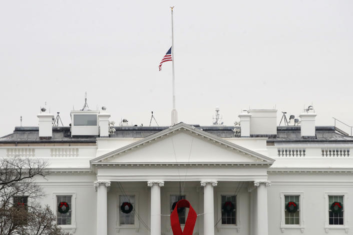 The American flag files at half-staff at the White House on Dec. 1. (Photo: Jacquelyn Martin/AP)