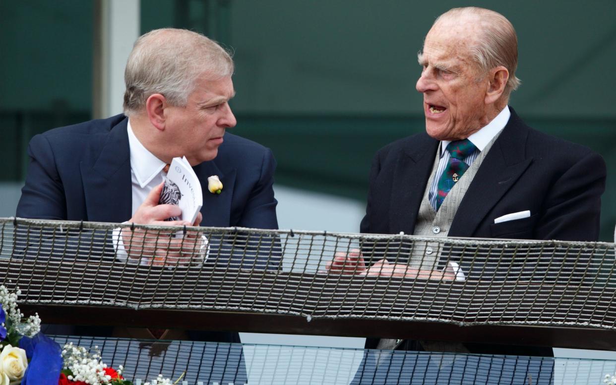 Prince Andrew and Prince Philip, pictured here at the Epsom Derby in 2016, were said to be close - Getty 