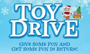 Donate a toy valued at $5 or more and get a free popcorn or $5 game card!