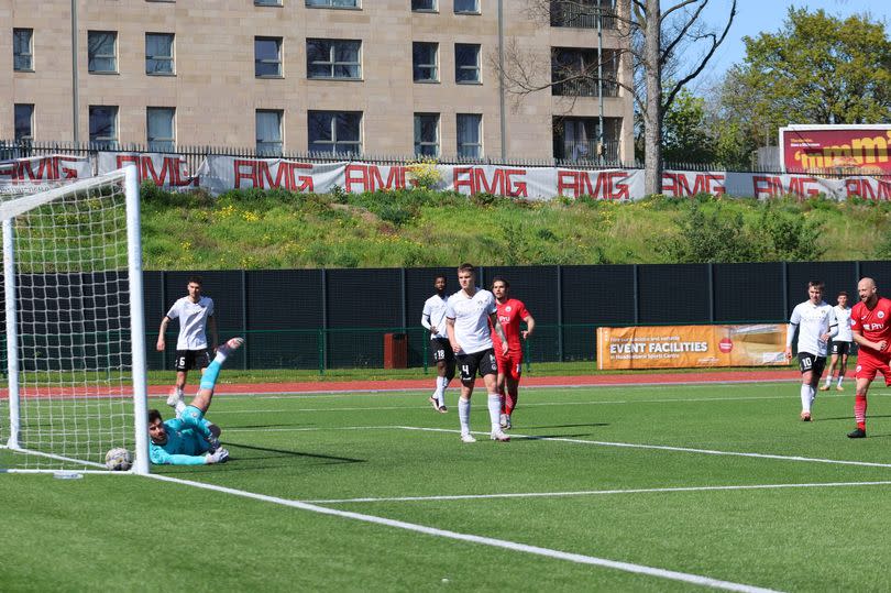 Edinburgh City keeper Ruaraidh Adams was unable to keep out a Stirling strike