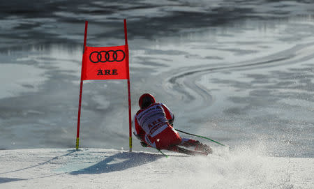 Alpine Skiing - FIS Alpine World Ski Championships - Men's Giant Slalom - Are, Sweden - February 15, 2019 - Austria’s Marcel Hirscher in action. REUTERS/Denis Balibouse