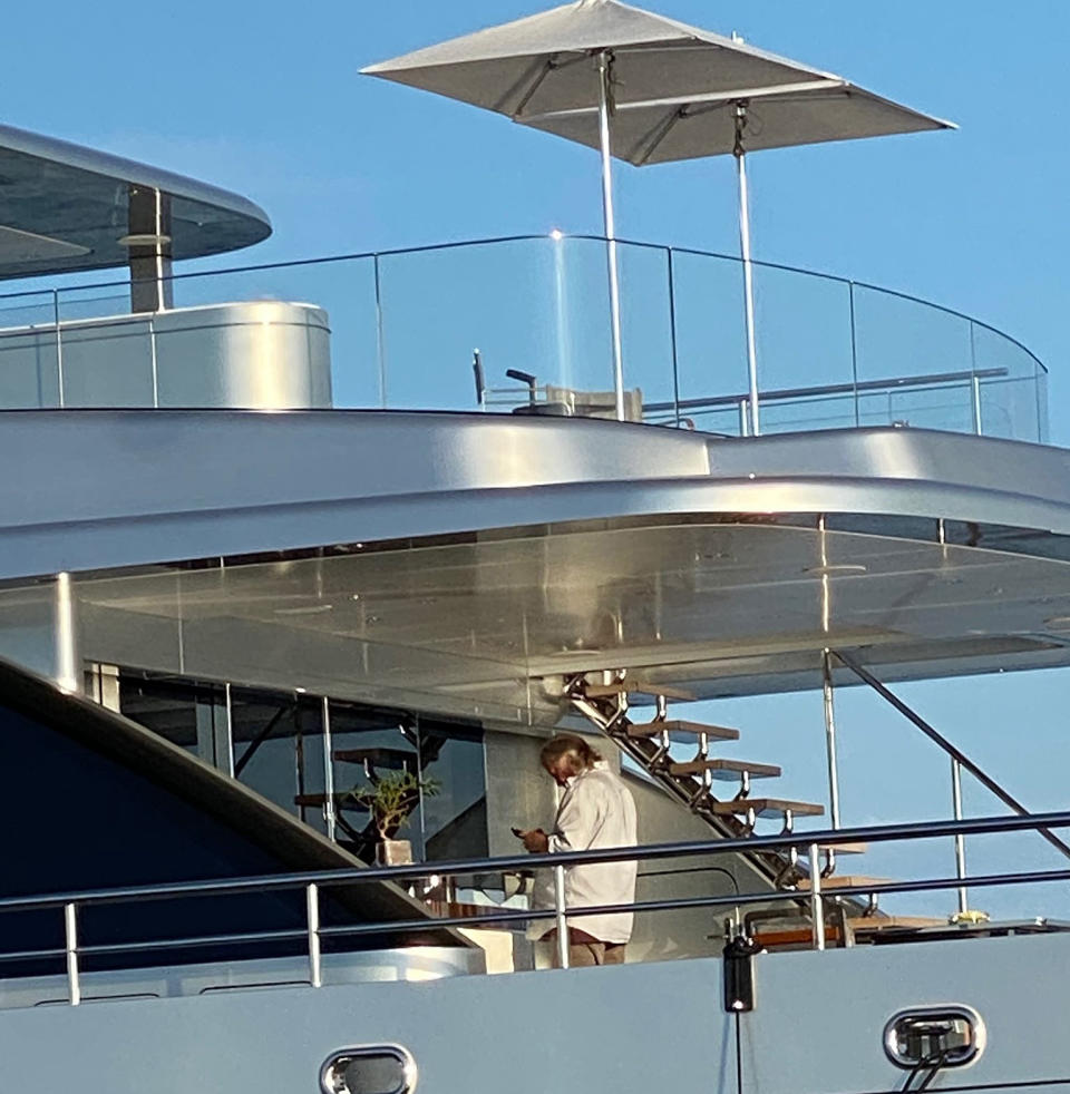 Steve Bannon pictured on a yacht on Aug. 19, 2020. (obtained by NBC News)
