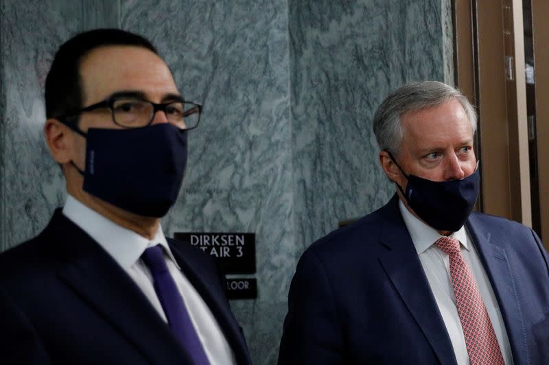 Members of congress participate in the weekly Senate policy luncheon on Captiol Hill in Washington