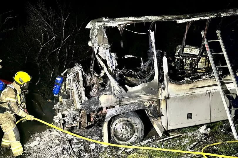 The campervan was destroyed by the fire