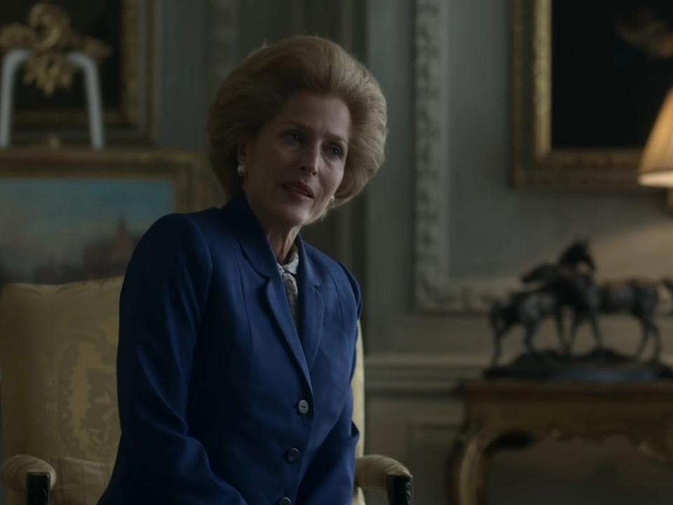 <p>Gillian Anderson as Margaret Thatcher in The Crown</p> (Netflix)