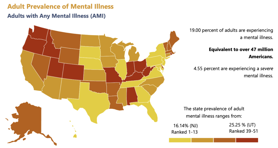 A mental illness is defined as 