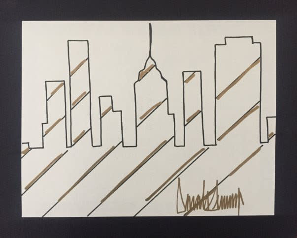 Drawing by Donald Trump submitted for evaluation to Barnebys.&nbsp; (Photo: Barnebys)