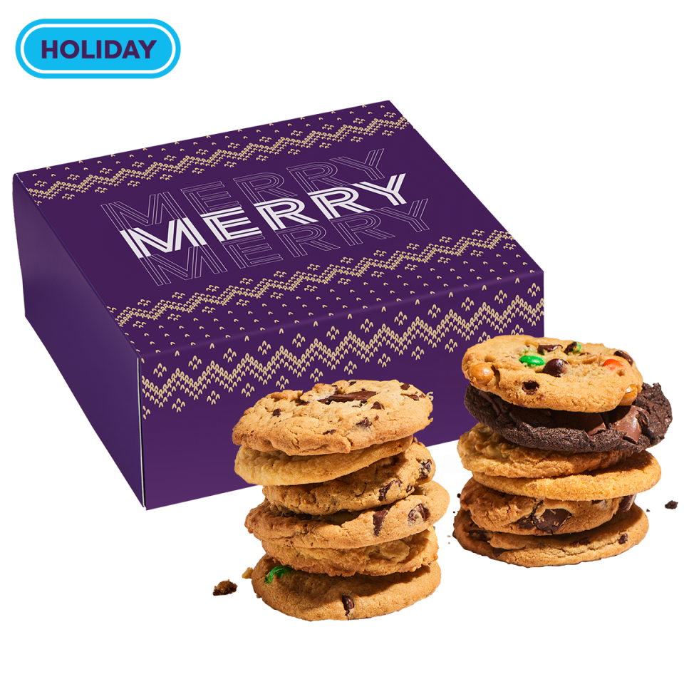 <p><a href="https://insomniacookies.com/products/box/2700" rel="nofollow noopener" target="_blank" data-ylk="slk:Shop Now;elm:context_link;itc:0;sec:content-canvas" class="link ">Shop Now</a></p><p>Insomnia Cookies Merry/Happy 12 Classic Cookie Gift Box</p><p>insomniacookies.com</p><p>$35.00</p>