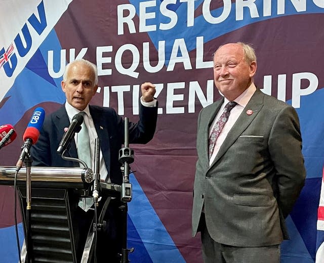 Ben Habib (left) and Jim Allister during the TUV manifesto launch