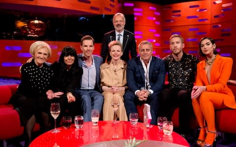 Mary Berry and fellow guests on The Graham Norton Show - Credit: Isabel Infantes/PA