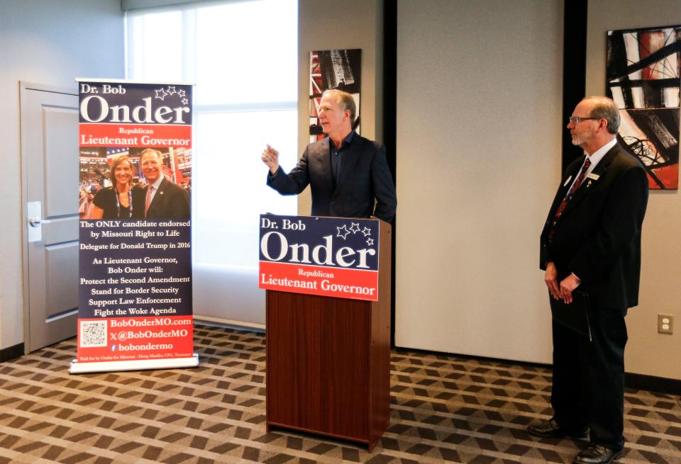 Former Missouri State Sen. Bob Onder announced his candidacy for lieutenant governor on Tuesday, Dec. 12, 2023 in Springfield.