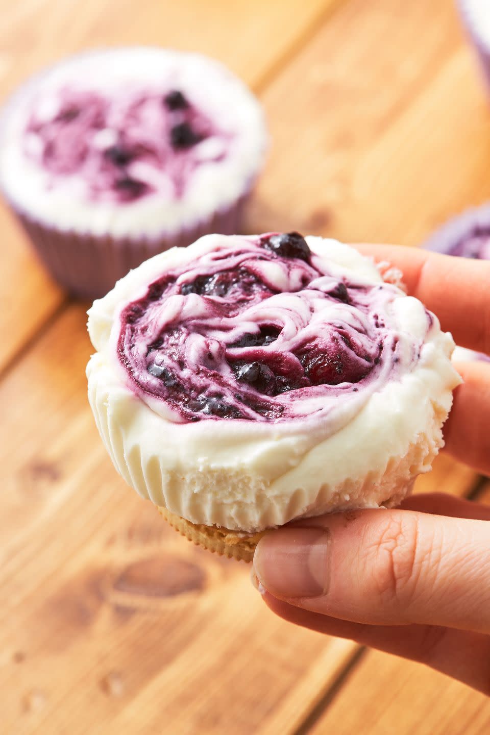 Mini Lemon Blueberry Cheesecakes