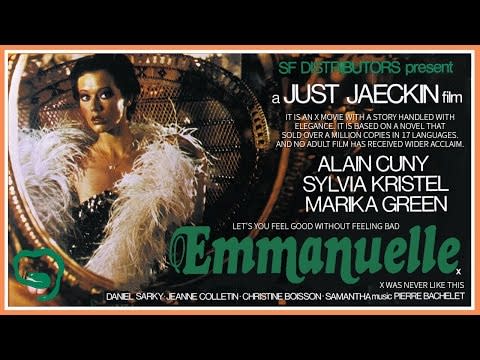 <p>A 1974 French drama based on the best-selling erotic novel of the same name, <em>Emmanuelle</em>’s success spurned nine sequels including <em>Emmanuelle in Space. </em>The softcore classic explores a woman who cheats on her husband for the first time as she plans on visiting him overseas. Sounds like the perfect time!</p><p><a class="link " href="https://www.amazon.com/Emmanuelle-English-Subtitled-Alain-Cuny/dp/B00BBSJG1O?tag=syn-yahoo-20&ascsubtag=%5Bartid%7C10054.g.15498383%5Bsrc%7Cyahoo-us" rel="nofollow noopener" target="_blank" data-ylk="slk:Amazon;elm:context_link;itc:0;sec:content-canvas">Amazon</a></p><p><a href="https://www.youtube.com/watch?v=EqxEAs3b0nE&ab_channel=VultureGraffix" rel="nofollow noopener" target="_blank" data-ylk="slk:See the original post on Youtube;elm:context_link;itc:0;sec:content-canvas" class="link ">See the original post on Youtube</a></p>