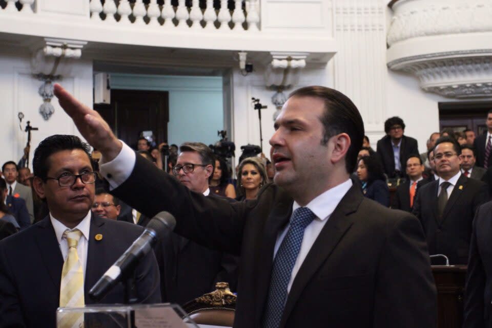 Von Roehrich en 2015, cuando rindió protesta como jefe delegacional de Benito Juárez.