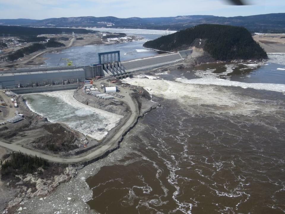 This photo of the Muskrat Falls power generating project was taken in May 2019, seven months after principal contractor Astaldi Canada was evicted from the site. Astaldi was hired in 2013 to build the intake and powerhouse, transition dam and spillway at Muskrat Falls. (Nalcor Energy - image credit)