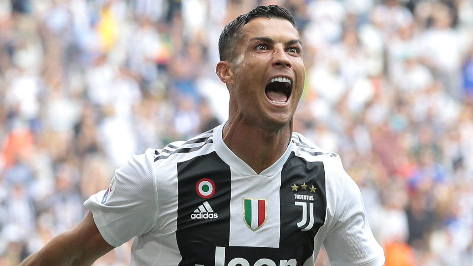 Cristiano Ronaldo has finally scored his first official Juventus goals. Pic: Getty