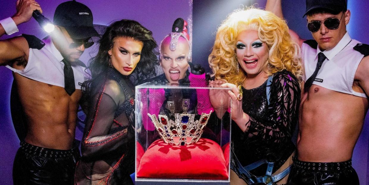 brit crew, tomara thomas, michael marouli, ginger johnson, brit crew on rupaul's drag race uk series 5 finale