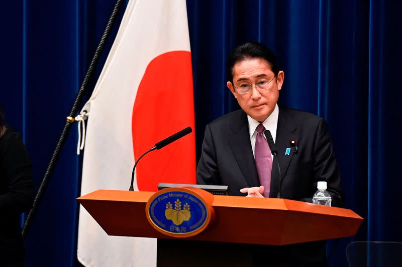 FILE PHOTO: Japanese Prime Minister Kishida's news conference in Tokyo