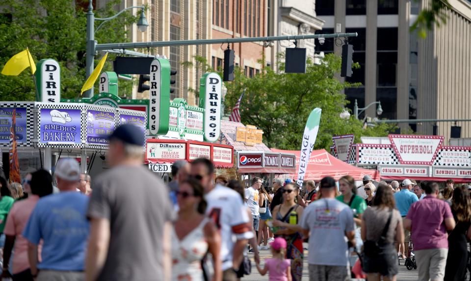 People fill downtown Canton last summer for the Stark County Italian-American Festival. This summer's festival will be July 5-7 at Centennial Plaza in downtown Canton.