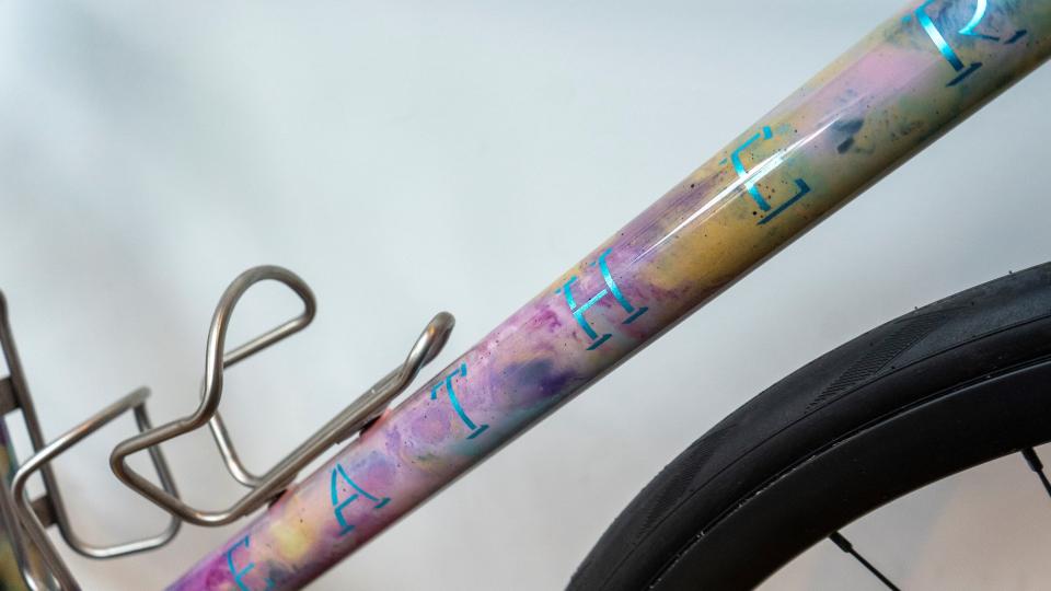 Detail shot of a custom bike