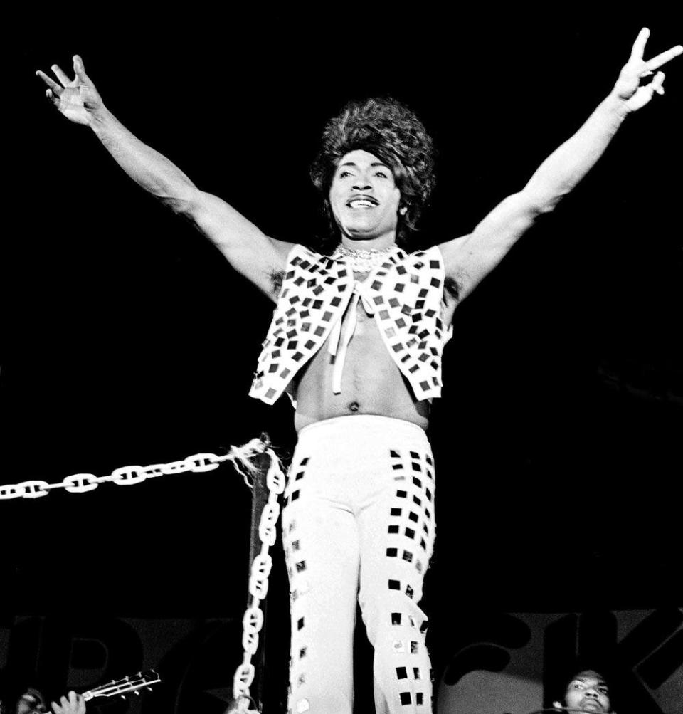 Little Richard whipped up a crowd at Wembley Stadium in London in 1974.