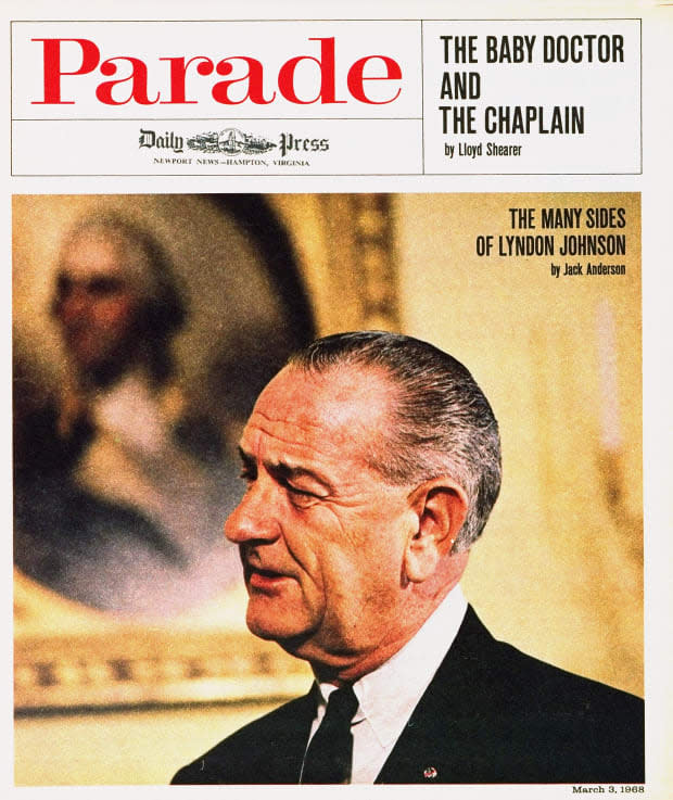 <p>On the March 3, 1968 cover, writer Jack Anderson takes a look at another president, Lyndon B. Johnson.</p>