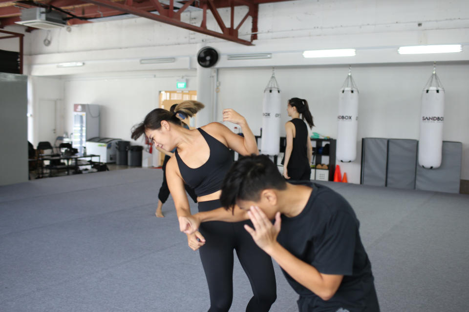 Fight choreography class at Sandbox Training Ground stunt school. (PHOTO: Cheryl Tay)