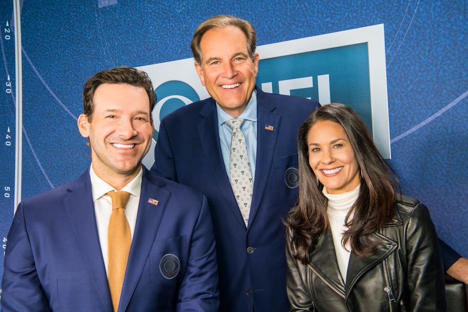 Tony Romo, Jim Nantz and Tracy Wolfson are the announcing crew for the Buffalo Bills vs. Kansas City Chiefs NFL Week 6 game.