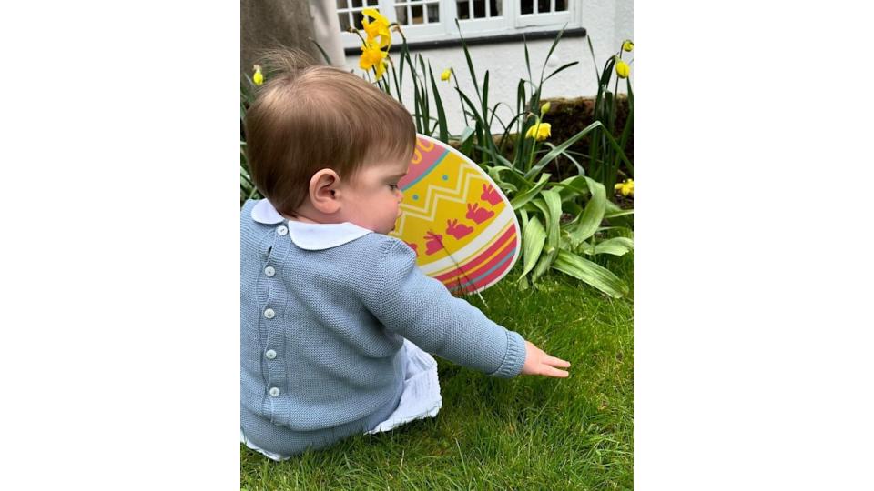 Ernest Brooksbank doing an Easter Egg hunt