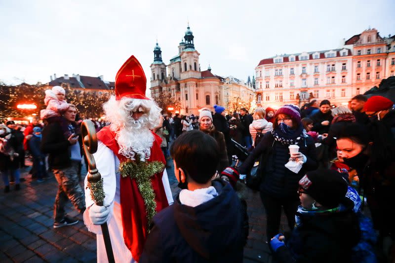 Saint Nicholas Day amid the the coronavirus disease (COVID-19) outbreak in Prague