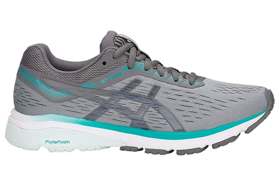 asics, sneakers, running shoes, gray, blue