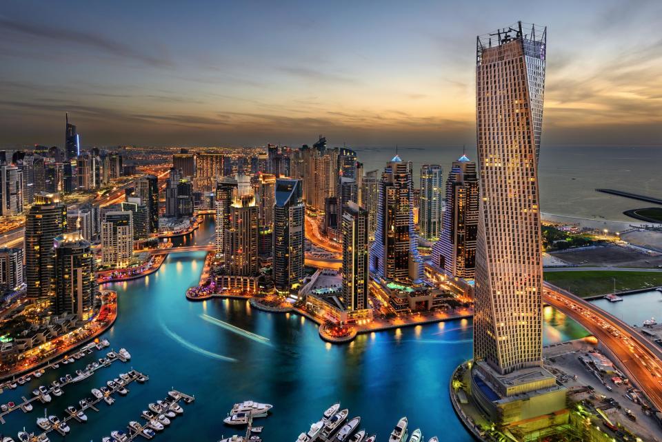 Dubai skyline by nightistock