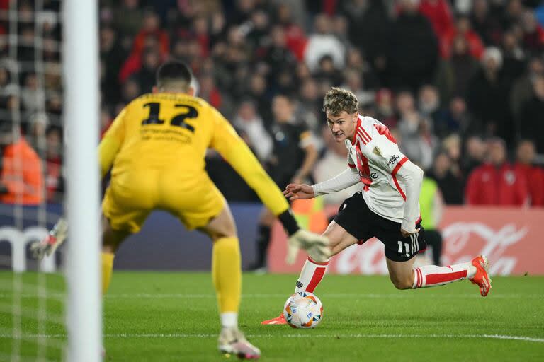 Facundo Colidio está en un muy buen momento, de los mejores desde su llegada a River: aporta goles y movilidad