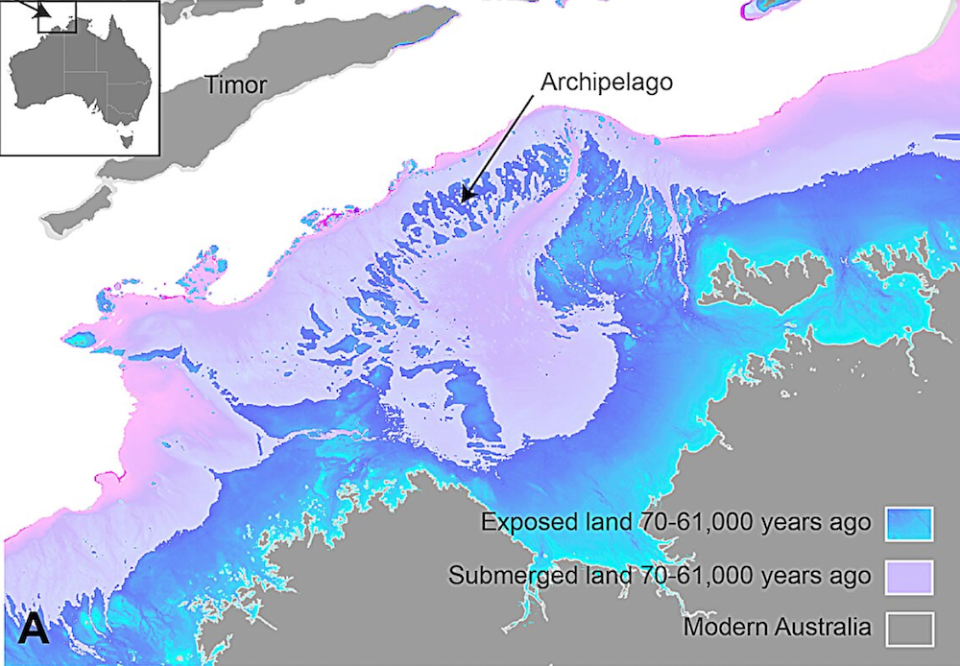 Während des niedrigeren Meeresspiegels bildete sich an der australischen Nordwestküste ein riesiger Archipel, so die Wissenschaftlerinnen und Wissenschaftler. - Copyright: Kasih Norman et al/Griffith University