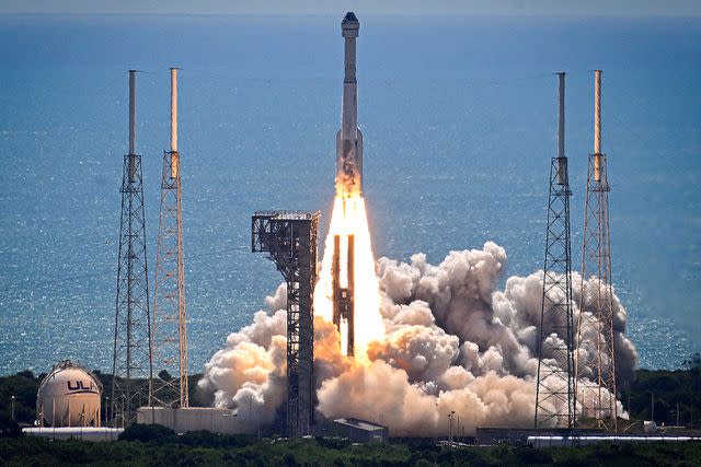 <p>MIGUEL J. RODRIGUEZ CARRILLO/AFP via Getty Images</p> The United Launch Alliance (ULA) Atlas V rocket with Boeing's CST-100 Starliner spacecraft launches from Space Launch Complex 41 at Cape Canaveral Space Force Station in Florida on June 5, 2024.