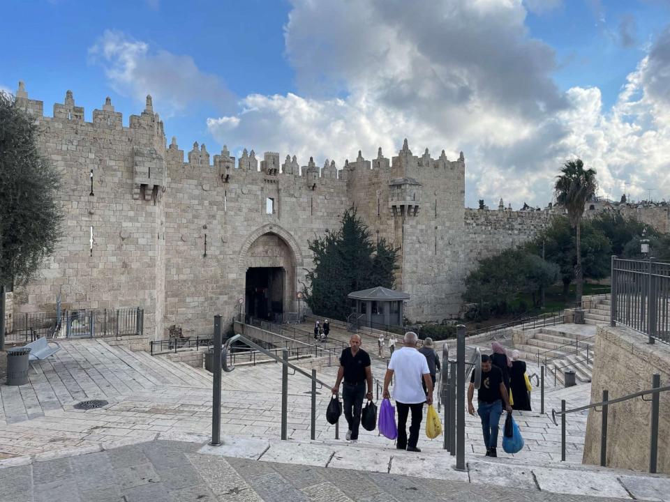 PHOTO: A view of the Damascus Gate in Jerusalem's Old City, a usually busy area that's become quiet amid the fighting between Israel and Hamas, in a photo taken Oct. 15, 2023. (Guy Davies/ABC News)