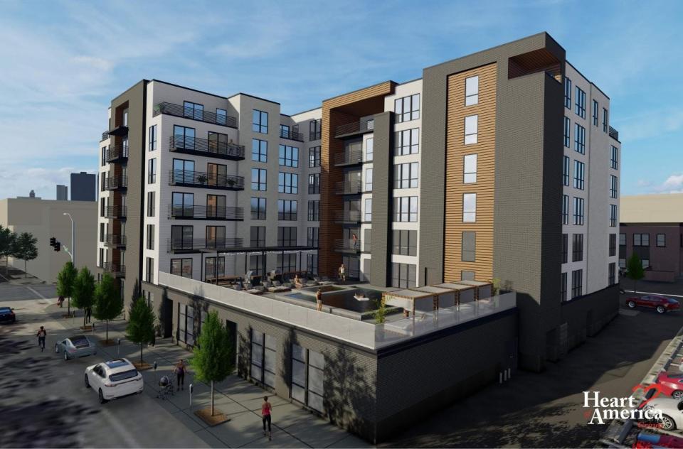 Heart of America Group plans a seven-story mixed-use building at the northeast corner of East Sixth and East Walnut streets. It will be called The Lab.