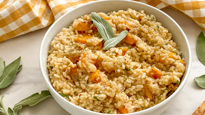 white bowl of risotto