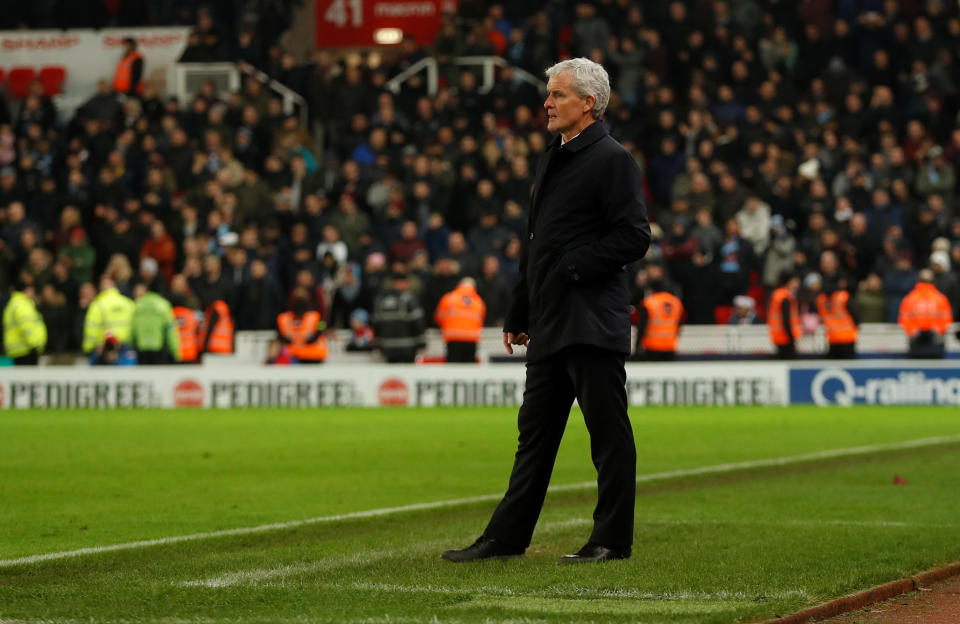 <span>Mark Hughes was furious as Marko Arnautovic walked past him after being substituted on Saturday. The Stoke City manager mouthed indecipherable words in the general direction of his former player who forced through a £25m move to West Ham but for anyone who has been watching the Potters for the past 18 months, it’s hard not to say this is all misplaced anger from Hughes.<br> <br>Where is the anger towards his side’s ineptitude, their inability to defend or provide entertainment for their fans? Perhaps Hughes will be best served by taking a long, hard look at himself and why Stoke have become what they are these days: a team lacking in identity and ideas. If his press conferences are anything to go by, however, we shouldn’t hold our collective breaths, introspection doesn’t come naturally to Hughes.</span>