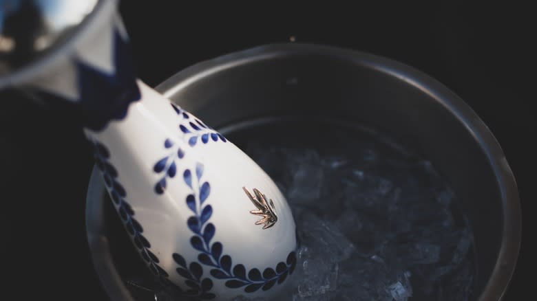 bottle of Clase Azul in ice