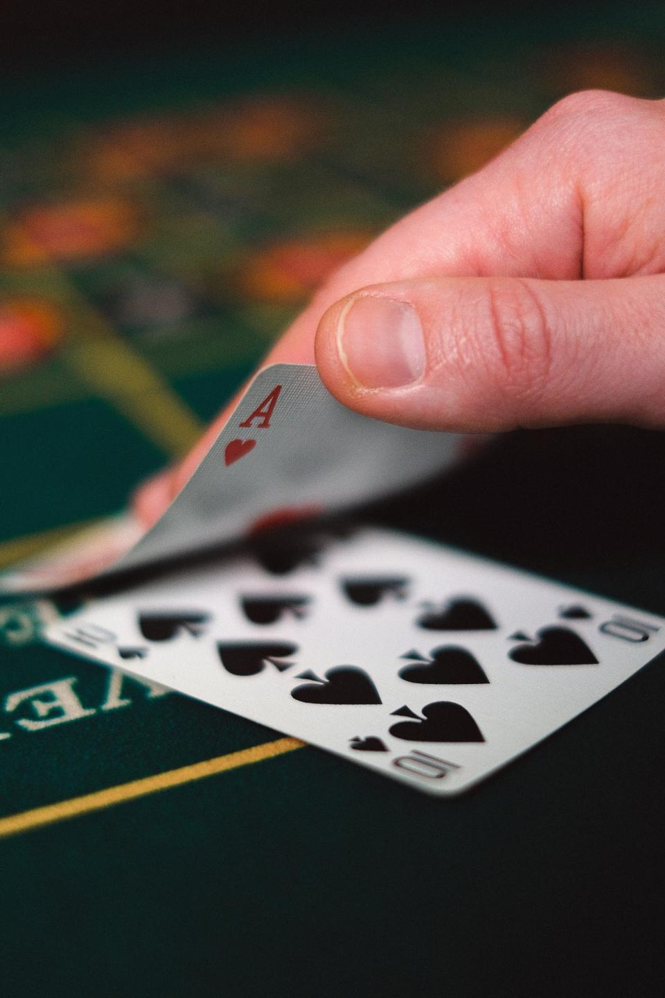 File photo of a blackjack hand. Blackjack is the most widely played casino banking game in the world.