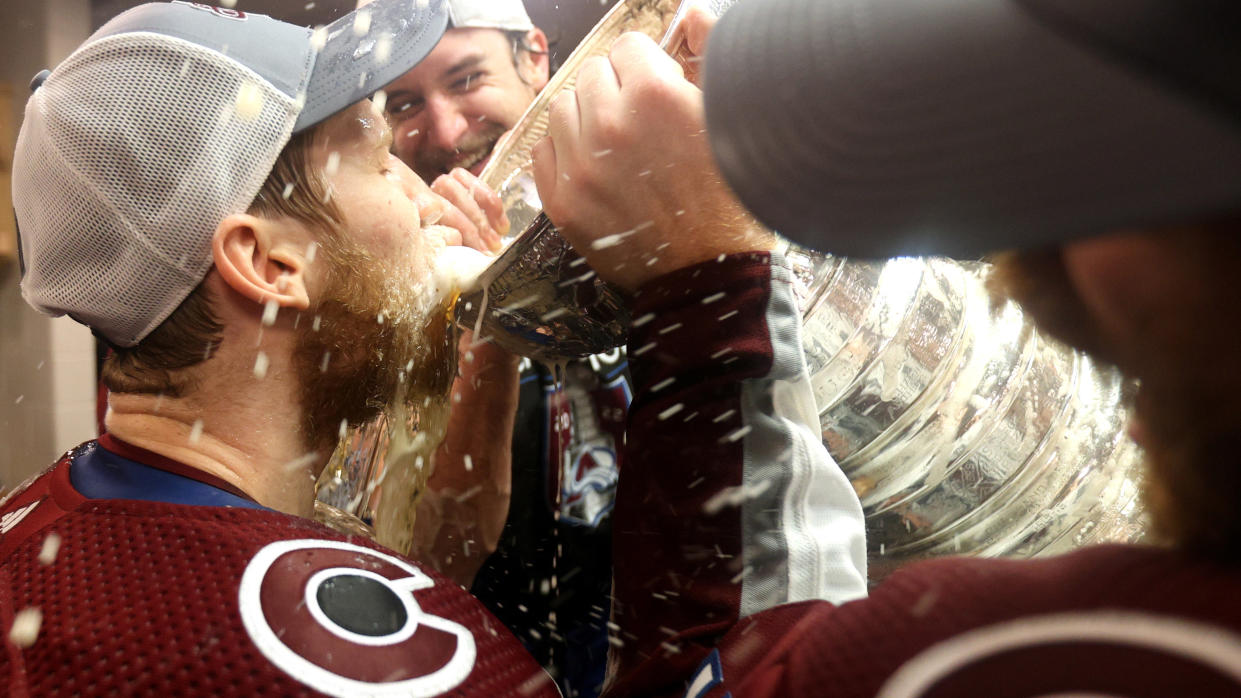 Sounds like Avalanche star Nathan MacKinnon is planning on letting his notoriously strict diet slip in the aftermath of his team's Stanley Cup win. (Getty)