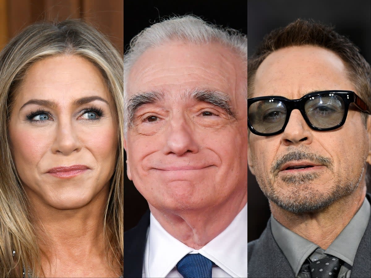 Super-zero: Jennifer Aniston, Martin Scorsese and the MCU’s own Robert Downey Jr are among the names to have thrown shade at Marvel (Getty)