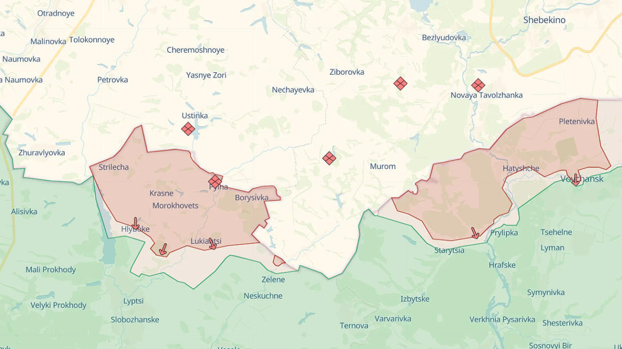 Russian offensive in Kharkiv Oblast. Screenshot: DeepState Map