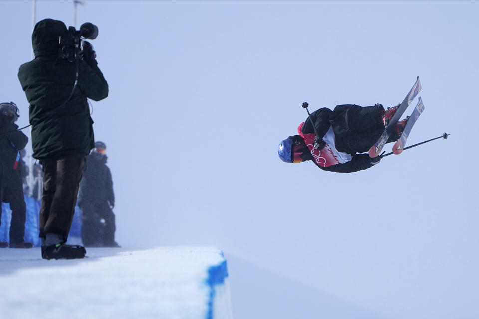 New Zealand's Nico Porteous competes during the men's halfpipe finals at the 2022 Winter Olympics, Saturday, Feb. 19, 2022, in Zhangjiakou, China. (AP Photo/Gregory Bull)