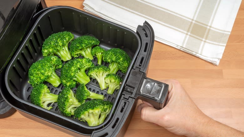 Air-fried broccoli