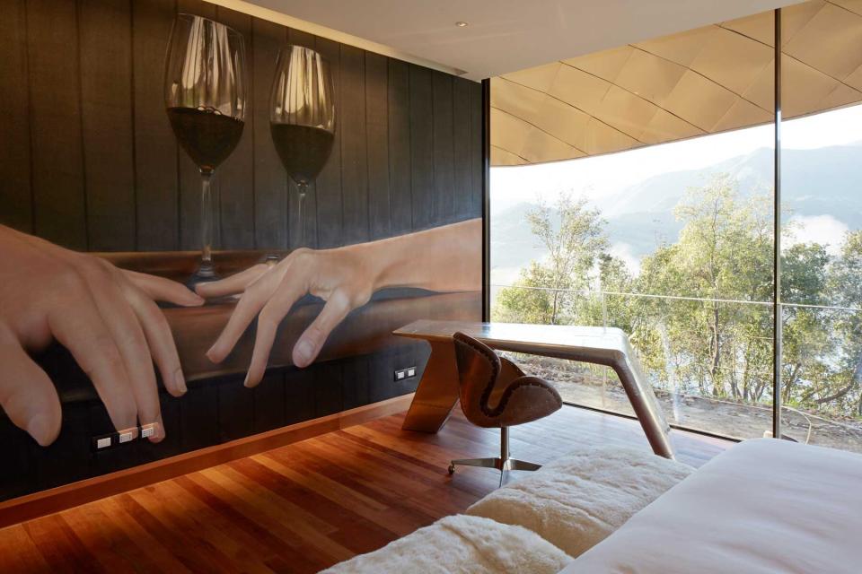 The Graffiti guest room at Vina Vik resort in Chile