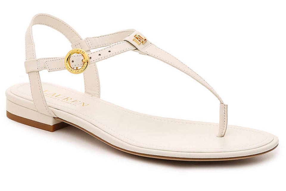 ralph lauren, sandals, thong,white