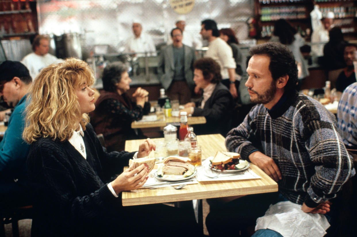 Meg Ryan and Billy Crystal in the original deli scene from 1989's 