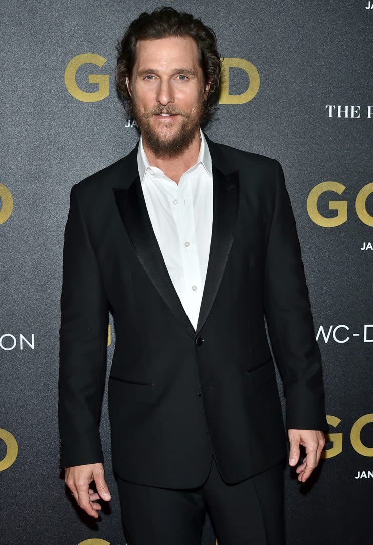 McConaughey at the premiere on Jan. 17 (Photo: Mike Coppola/Getty Images) 